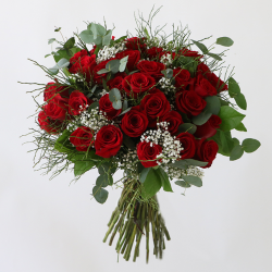 rose, gypsephilium, eucalyptus